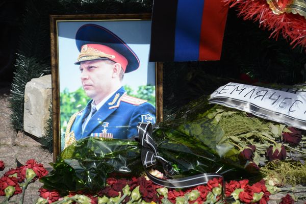 Фоторепортаж прощания с Александром Захарченко