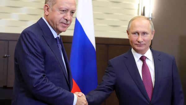 Президент РФ В. Путин встретился с президентом Турции Р. Т. Эрдоганом