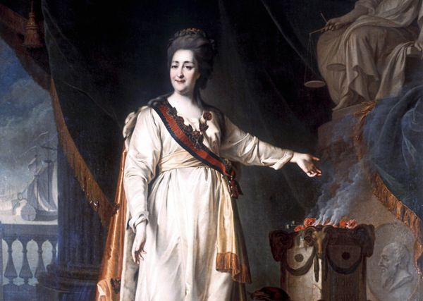 Д.Г. Левицкий (1735-1822). Портрет Екатерины II-законодательницы в храме богини Правосудия Д.Г. Левицкий (1735-1822). Портрет Екатерины II-законодательницы в храме богини Правосудия