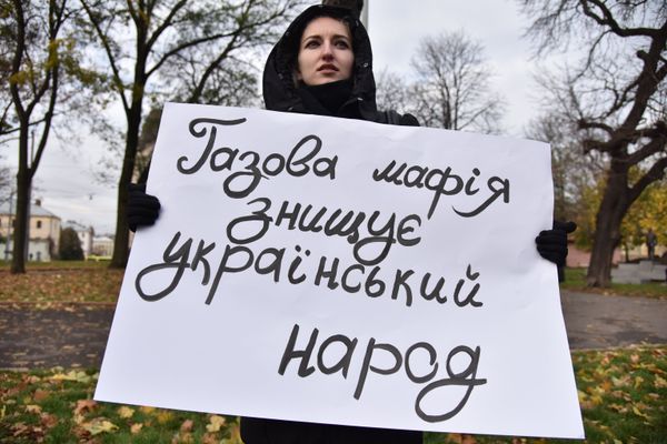 Акция во Львове против повышения тарифов на газ
