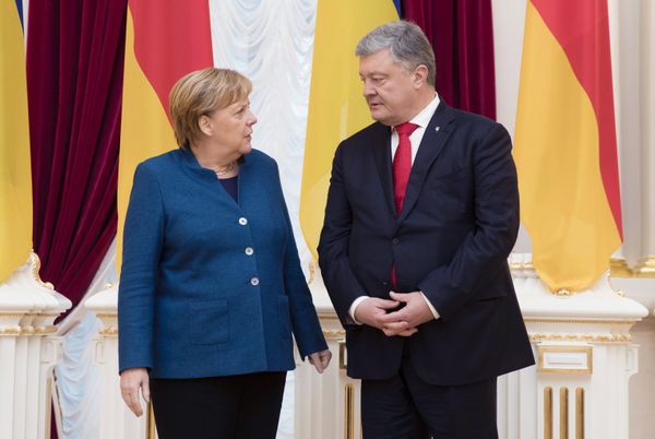 Встреча президента Украины П. Порошенко и канцлера Германии А. Меркель в Киеве