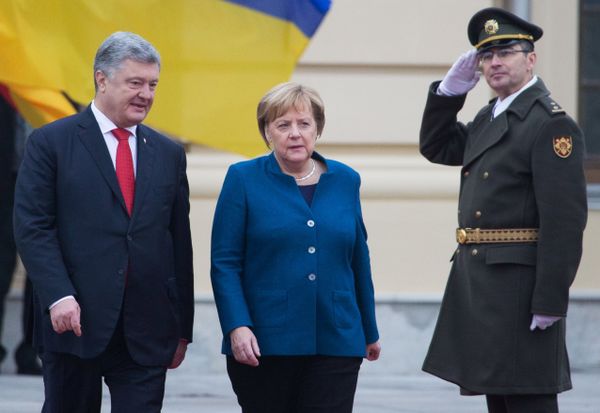 Встреча президента Украины П. Порошенко и канцлера Германии А. Меркель в Киеве