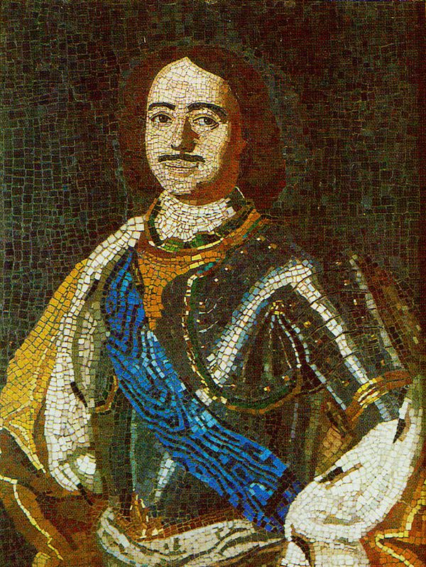 Портрет Петра I. Мозаика. Набрана М. В. Ломоносовым. 1754. Эрмитаж Портрет Петра I. Мозаика. Набрана М. В. Ломоносовым. 1754. Эрмитаж