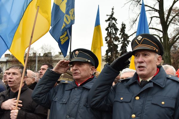 Марши на Украине в день рождения С. Бандеры