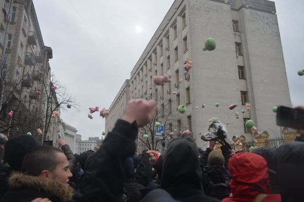 Партия «Нацкорпус» устроила митинг в Киеве националисты нацдружины