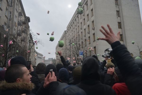 Партия «Нацкорпус» устроила митинг в Киеве националисты нацдружины