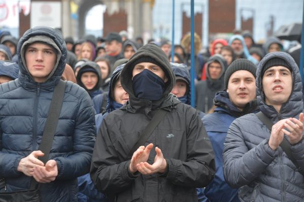Партия «Нацкорпус» устроила митинг в Киеве националисты нацдружины