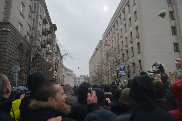 Партия «Нацкорпус» устроила митинг в Киеве националисты нацдружины