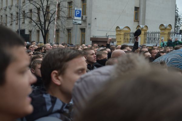 Партия «Нацкорпус» устроила митинг в Киеве националисты нацдружины