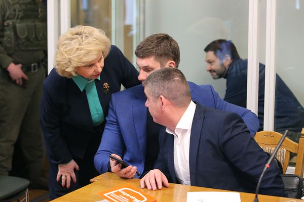 Заседание суда по делу журналиста К. Вышинского в Киеве