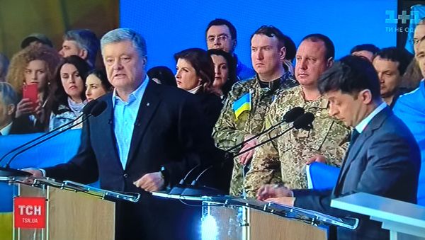 Дебаты Петра Порошенко и Владимира Зеленского на НСК Олимпийский в Киеве