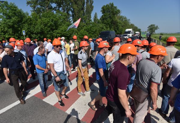 Акция протеста шахтеров во Львове Акция протеста шахтеров во Львове