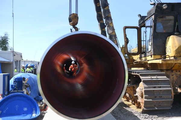 Строительство газопровода Северный поток-2 в Ленинградской области