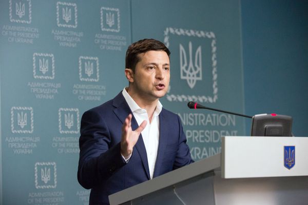 Брифинг В. Зеленского в Киеве