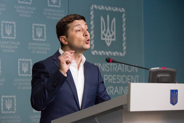 Брифинг В. Зеленского в Киеве