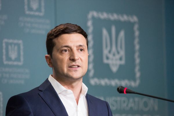 Брифинг В. Зеленского в Киеве