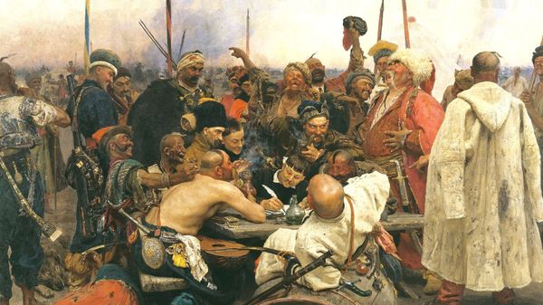 И. Репин. Запорожцы пишут письмо турецкому султану (1889-1896).
