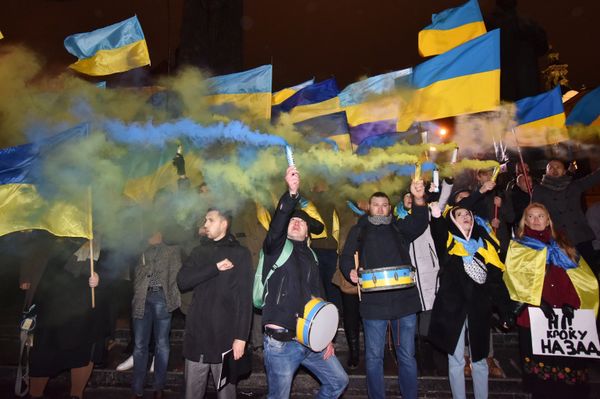 Акции на Украине к годовщине событий на Майдане Акции на Украине к годовщине событий на Майдане
