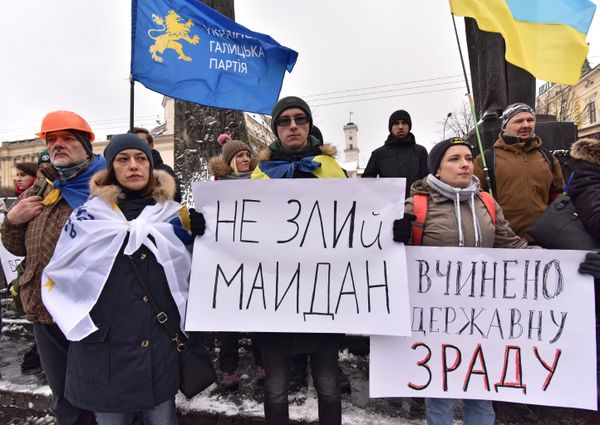 Акция против обмена экс-бойцов Беркута
