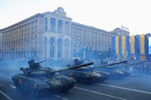 Генеральная репетиция военного парада в честь Дня независимости Украины