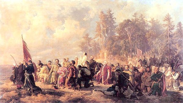Артур Гротгер. Молитва барских конфедератов перед битвой под Лянцкороной (1863) Артур Гротгер. Молитва барских конфедератов перед битвой под Лянцкороной (1863)