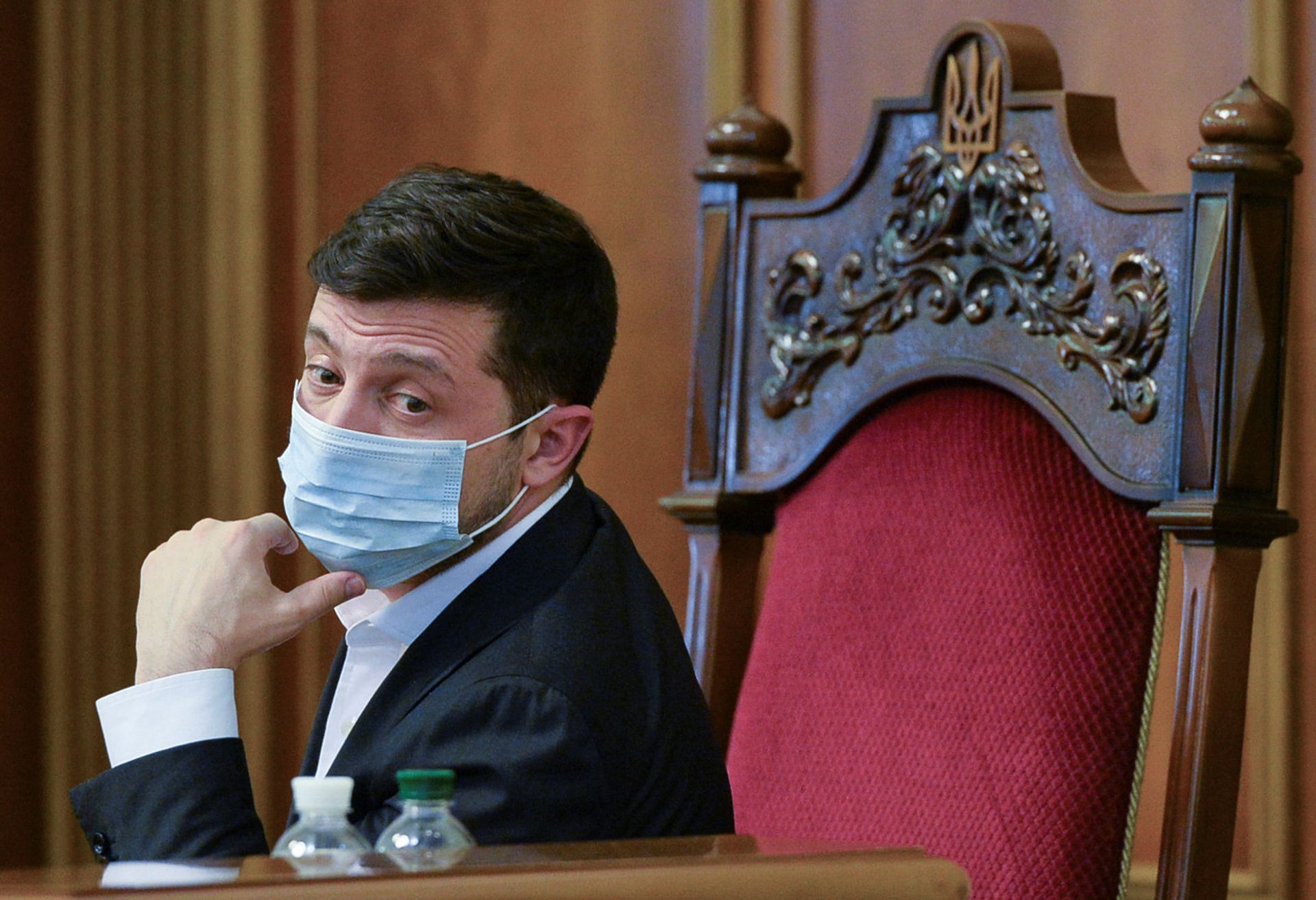 Зеленский Верховная рада заседание коронавирус маска 31.03.2020 - РИА Новости, 1920, 12.04.2020