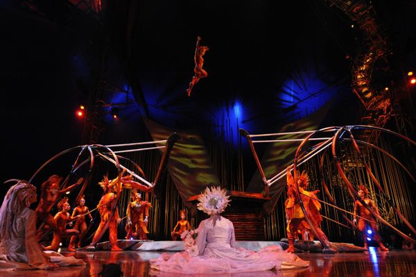 Репетиция шоу Varekai канадского Cirque du Soleil в Москве