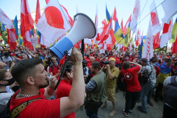 Акция с требованием отставки Зеленского в Киеве Акция с требованием отставки Зеленского в Киеве