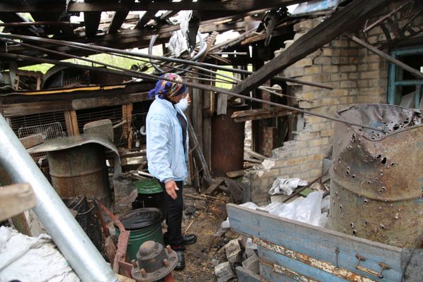 Последствия обстрела Горловки в Донецкой области