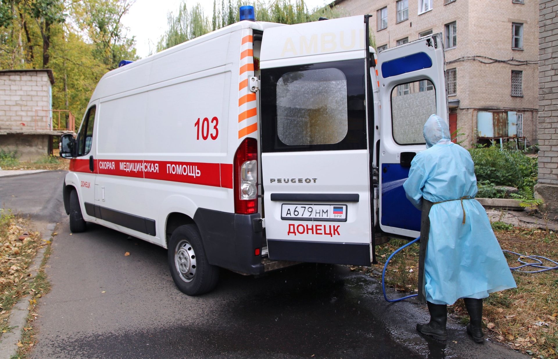 Госпиталь для больных коронавирусом в Донецке Госпиталь для больных коронавирусом в Донецке - РИА Новости, 1920, 25.10.2020