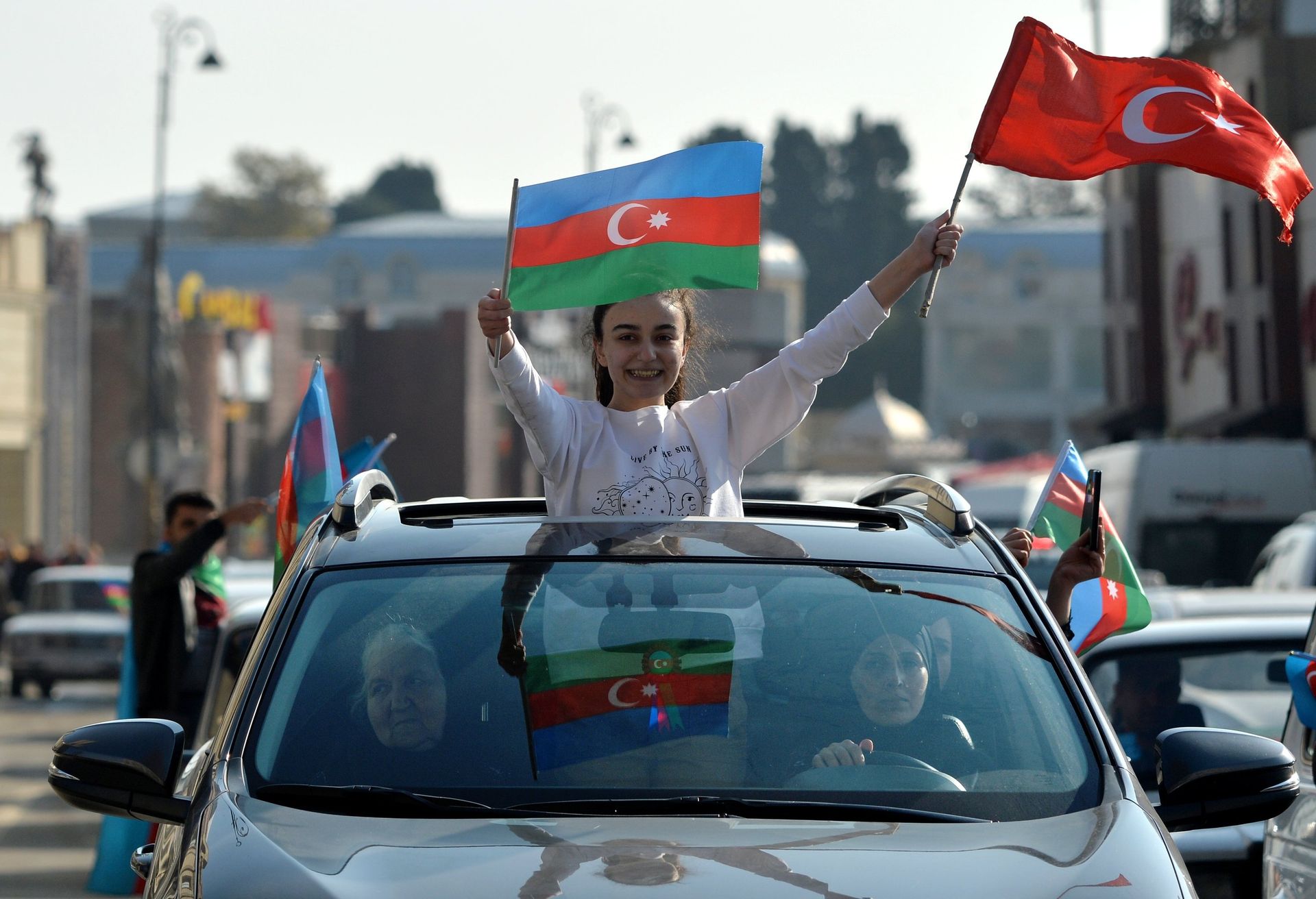 Ситуация в Азербайджане после принятия совместного заявления РФ, Азербайджана и Армении о прекращении огня в Карабахе - РИА Новости, 1920, 13.11.2020
