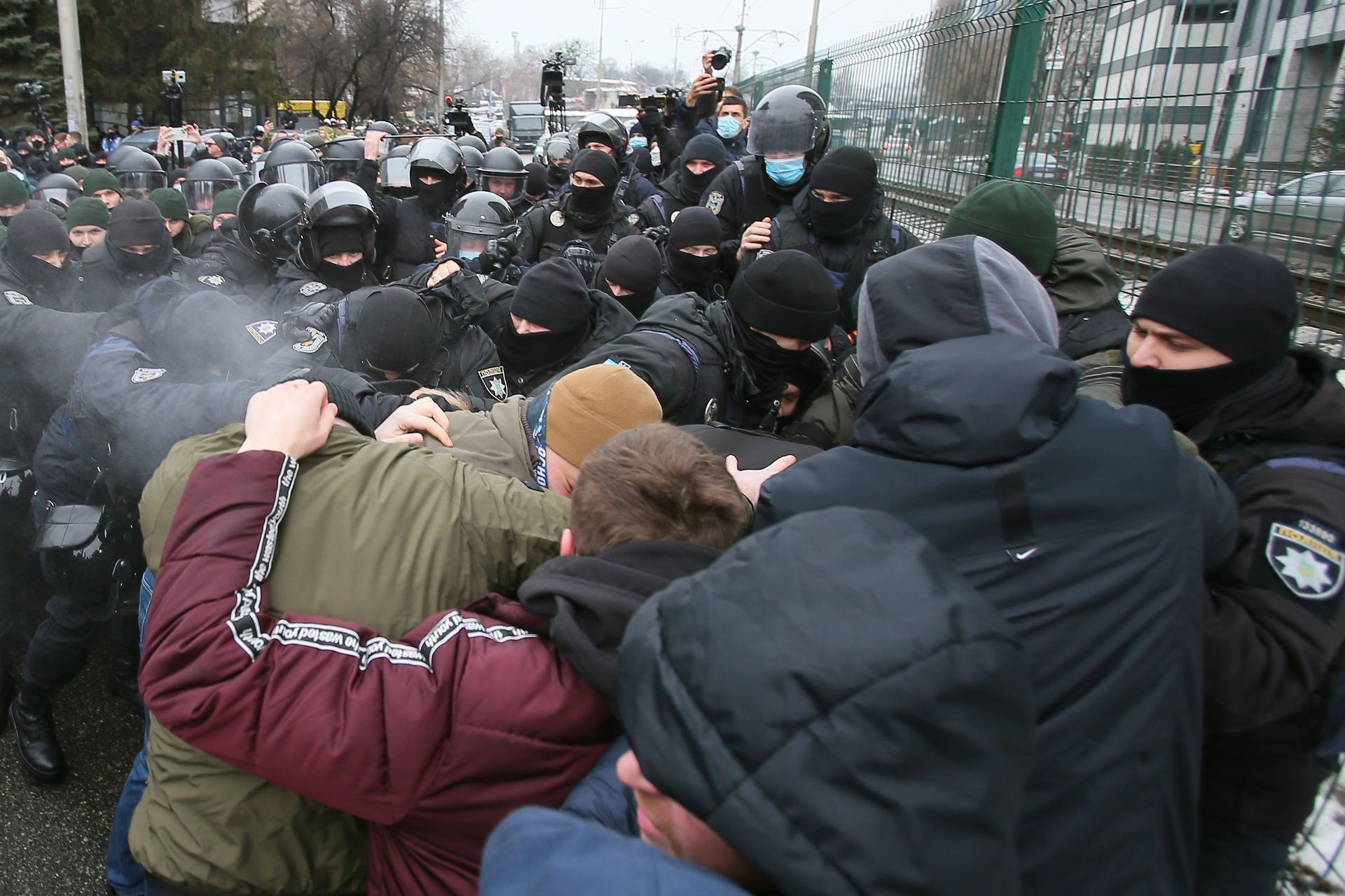 Акция националистов в Киеве с требованием закрытия телеканала Наш - РИА Новости, 1920, 04.02.2021