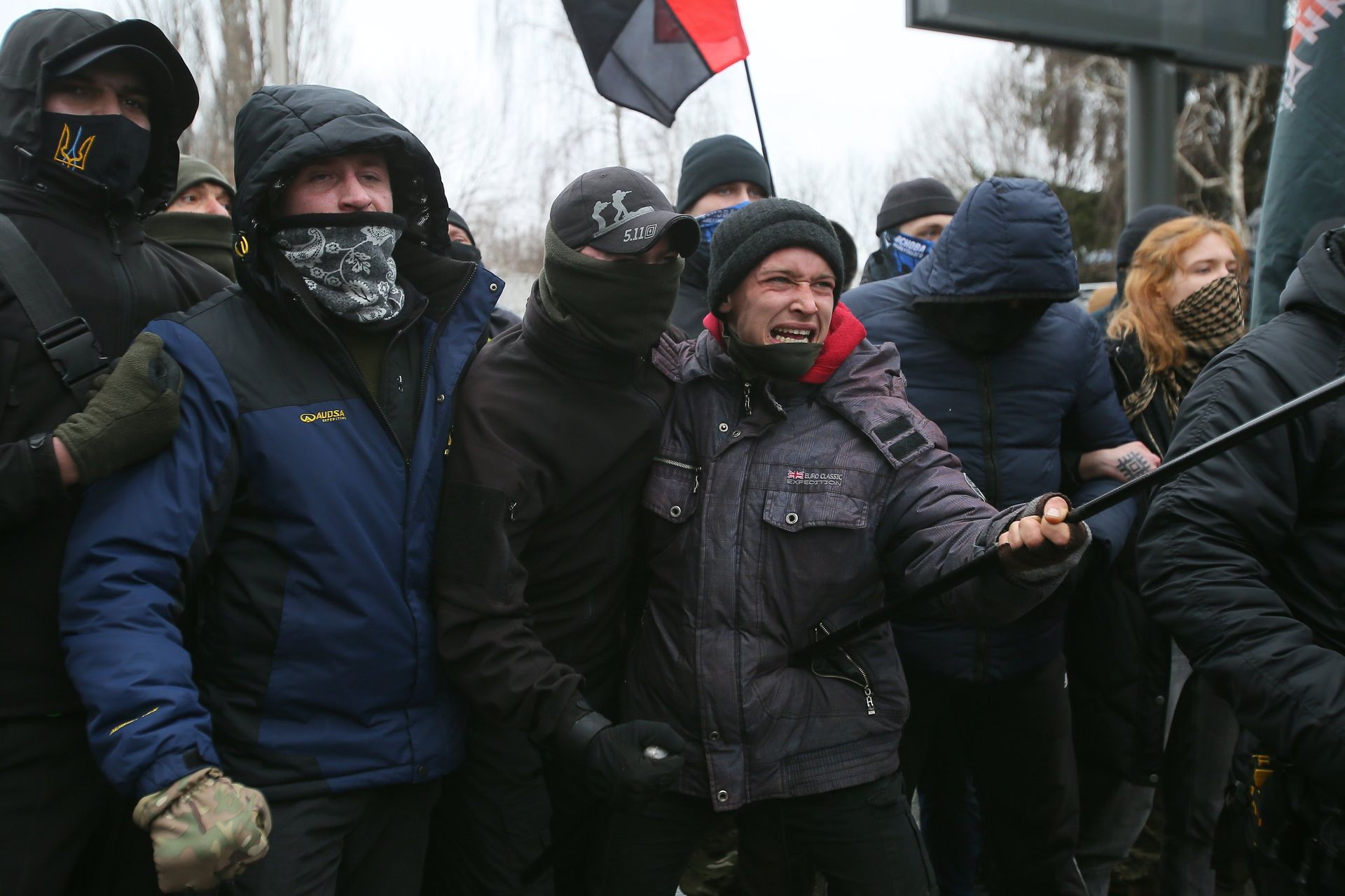 Акция националистов в Киеве с требованием закрытия телеканала Наш - РИА Новости, 1920, 10.02.2021