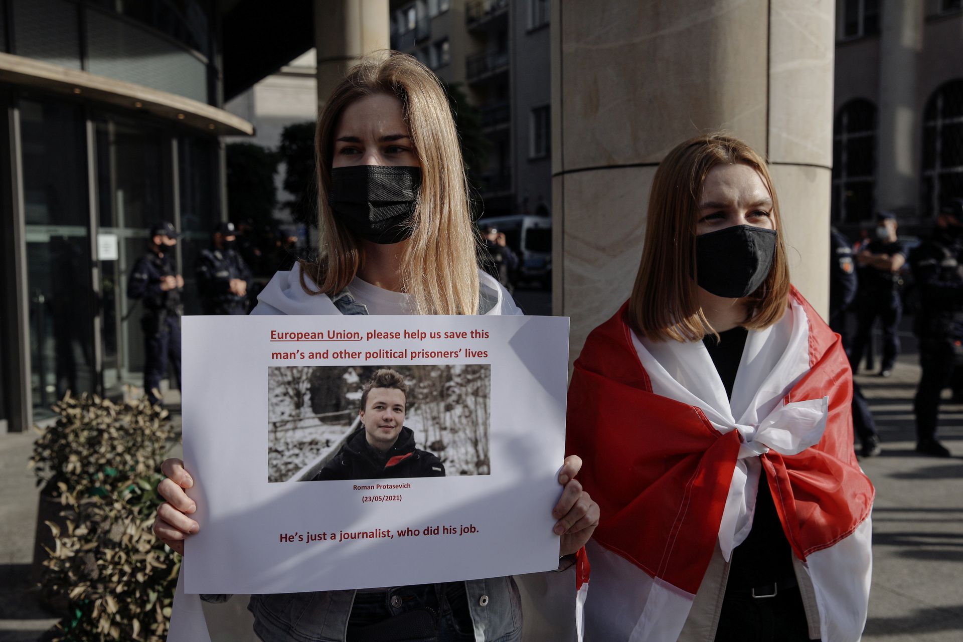 акция протеста против задержания белорусского блогера Романа Протасевича, Варшава Польша - РИА Новости, 1920, 26.05.2021