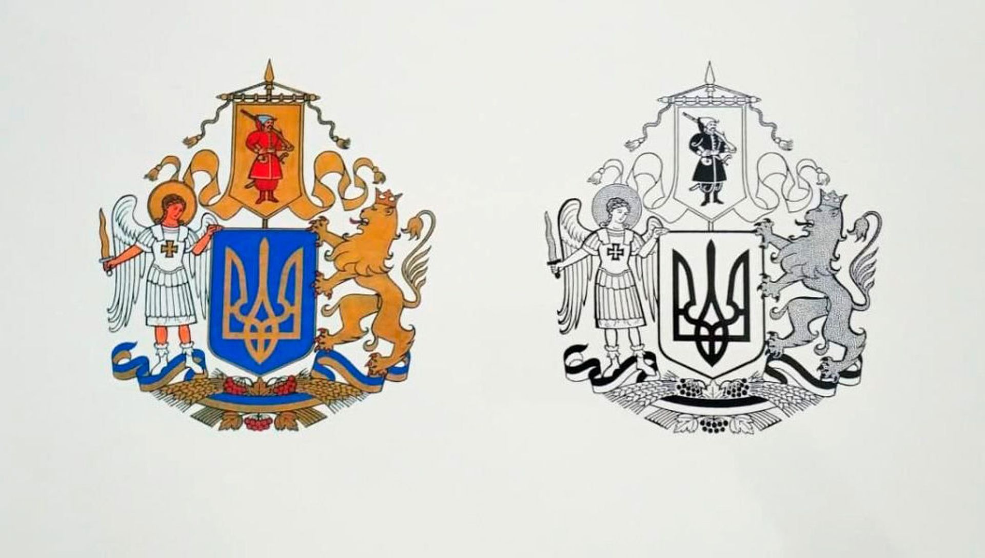 эскиз большого герба украины эскиз большого герба украины - РИА Новости, 1920, 01.07.2021