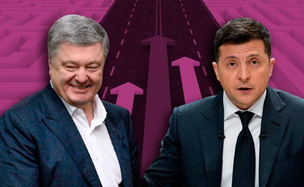 Зеленский Порошенко рейтинг коллаж
