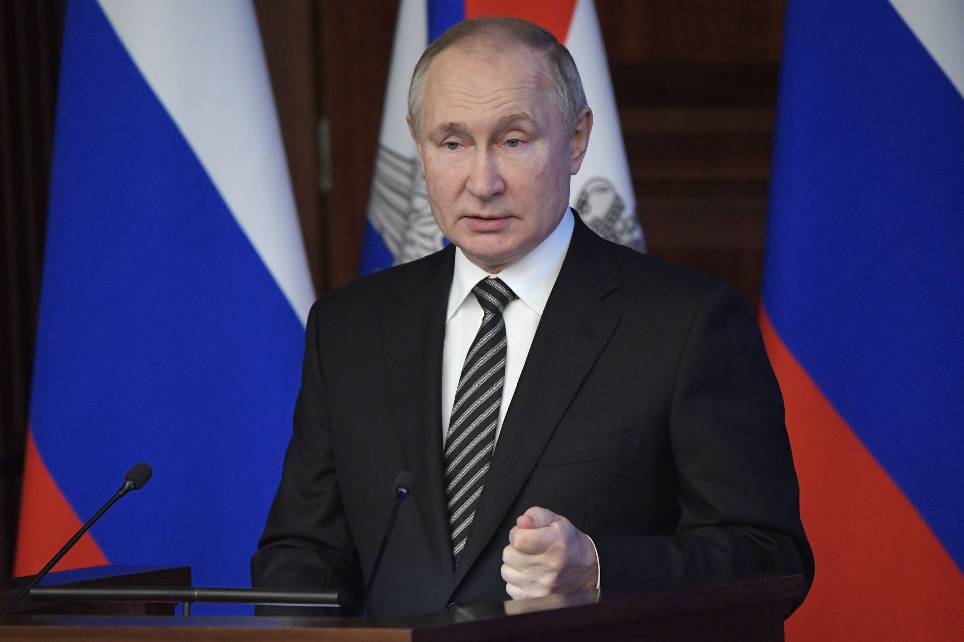 Президент РФ В. Путин провел расширенное заседание коллегии Минобороны РФ - РИА Новости, 1920, 21.12.2021