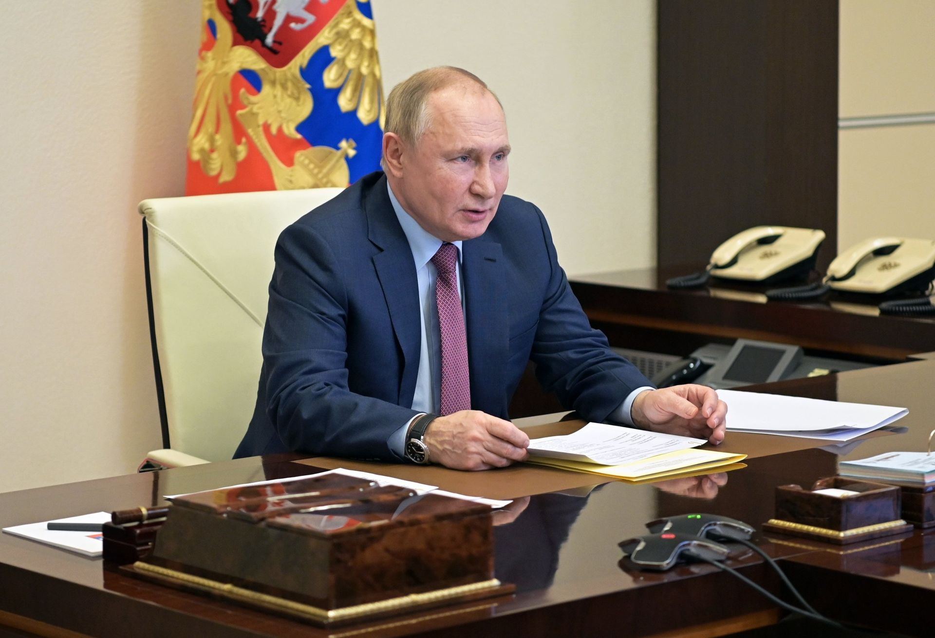Президент РФ В. Путин провел совещание с членами правительства РФ - РИА Новости, 1920, 21.02.2022