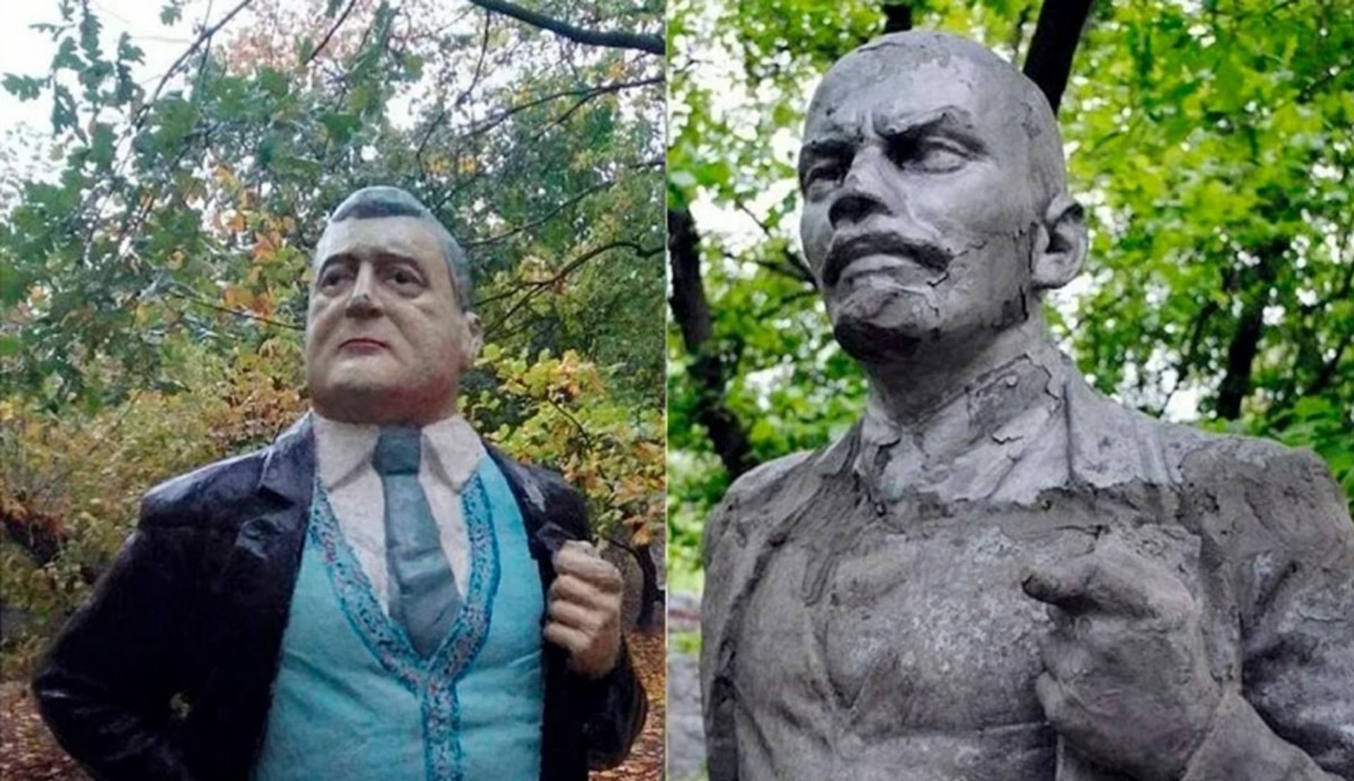 Памятник Ленину под Запорожьем переделанный в памятник Порошенко - РИА Новости, 1920, 08.02.2022