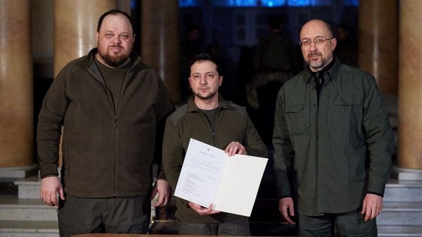 Зеленский Шмыгаль Стефанчук запрос о вступлении Украины в Европейский союз 