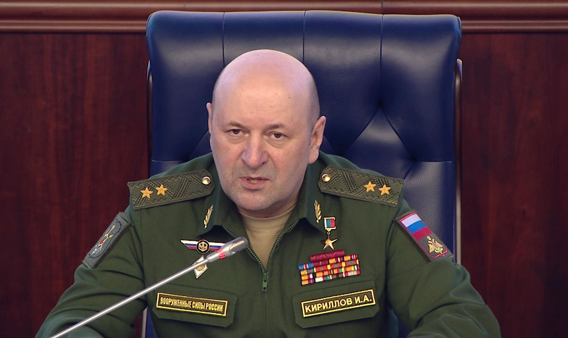 Брифинг начальника российских войск РХБЗ И. Кириллова об американских биолабораториях на Украине - РИА Новости, 1920, 10.04.2024