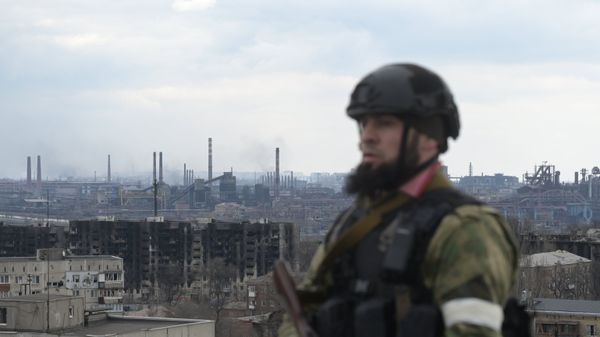 Бойцы батальона Ахмат в Мариуполе