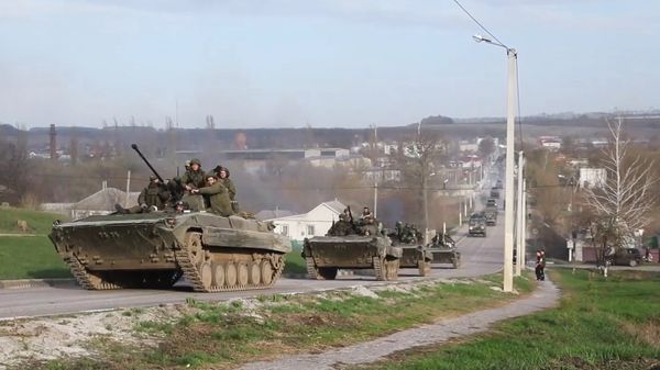 Продвижение колонн российской армии на освобождённых территориях Харьковской области