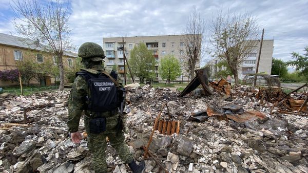 Работа следователей СК РФ в городе Счастье в ЛНР