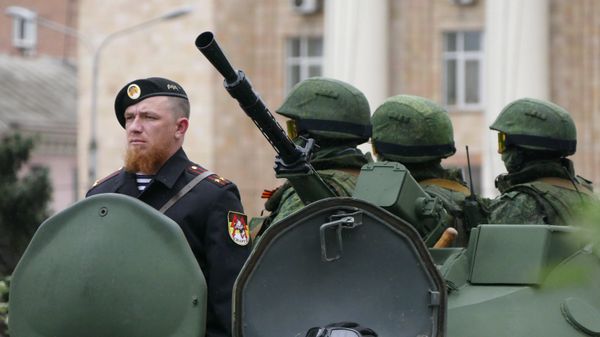 Генеральная репетиция военного парада в Донецке