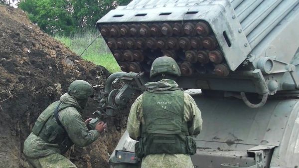 Работа расчетов РСЗО Град в ходе специальной военной операции на Украине Работа расчетов РСЗО Град в ходе специальной военной операции на Украине
