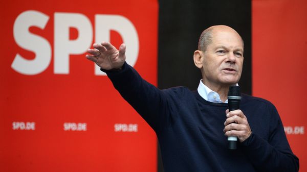 Предвыборные митинги кандидата в канцлеры ФРГ от партии SPD О. Шольца