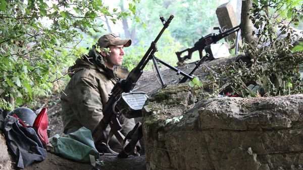 Бойцы чеченского отряда Ахмат в ЛНР