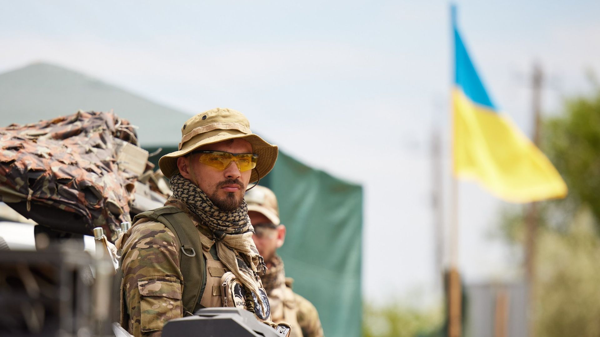  ВСУ флаг украинский военнослужащий наемник - РИА Новости, 1920, 10.07.2024